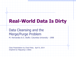 Real-World Data Is Dirty