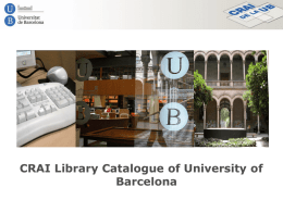 CRAI Library Catalogue of University de Barcelona