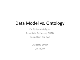 Ontology vs. Data Model