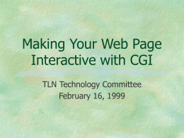 Making Your Web Page Interactive with CGI