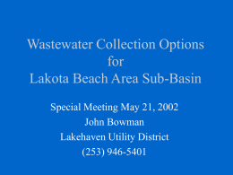 Wastewater Collection Options for Lakota Beach Area Sub