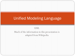 Unified Modeling Language - Colorado School of Mines