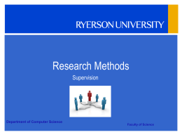 Research Methods - Ryerson University