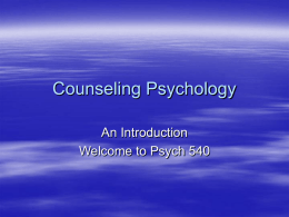 Counseling Psychology - Ohio State University