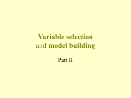 Selection of predictor variables
