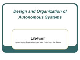 Design and Organization of Autonomous Systems