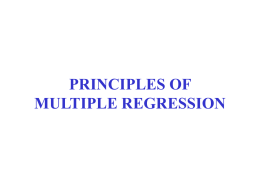 PRINCIPLES OF MULTIPLE REGRESSION