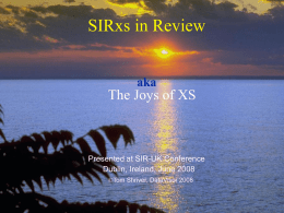 SIR DataBase Management