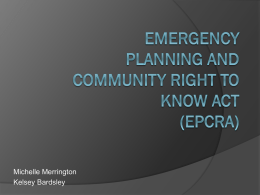 Emergency Planning and Community Right to Know Act (EPCRA)