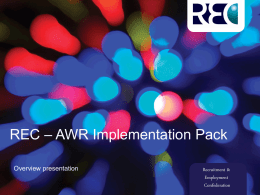 AWR Presentation - C&M Travel Recruitment