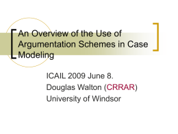 An Overview of the Use of Argumentation Schemes in Case