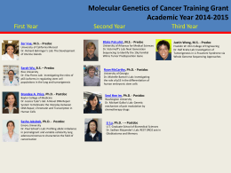 Molecular Genetics of Cancer Training Grant Academic Year