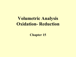 Volumetric Analysis Oxidation