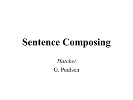Sentence Composing - Middletown High School
