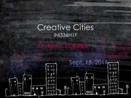 Creative Cities INI336H1F - Martin Prosperity Institute