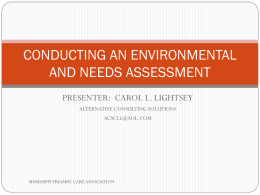 CONDUCTING A NEEDS ASSESSMENT