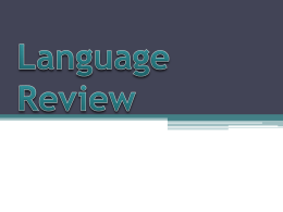 Language Review - First Class Login