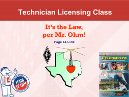 Amateur Radio Technician Class Element 2 Course Presentation