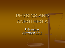 PHYSICS AND ANESTHESIA
