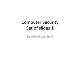 Computer Security week 16