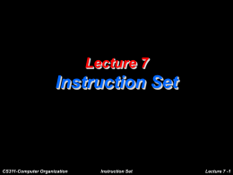 Lecture 12 - Instruction Set(1)