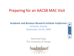 Preparing for an AACSB MAC Visit