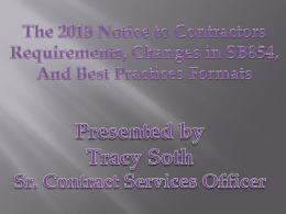Notice to Contractors (NTC)