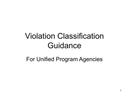 Violation Classification Guidance