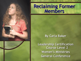 Reclaiming Former Members - Caribbean Union Conference