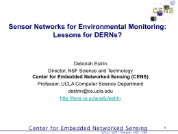 This Century Challenges: Sensor Networks for Environmental