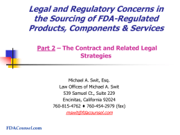 Strategies for Sourcing FDA-Regulated Products and Components