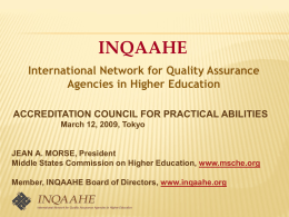 INQAAHE International Network for Quality Assurance