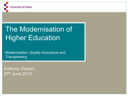The Modernisation of Higher Education