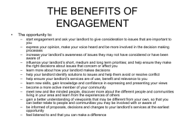 THE BENEFITS OF ENGAGEMENT - Chartered Institute of Housing