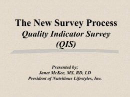 The New Survey Process - Nutritious Lifestyles, Inc.