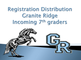 Registration Granite Ridge Incoming 7th graders