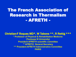The french Association of research in Thermalism