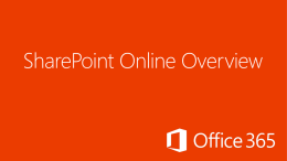 SharePoint Online Overview