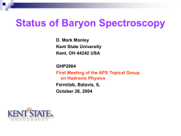 Status of Baryon Spectroscopy D. Mark Manley