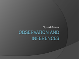 Observation and Inferences