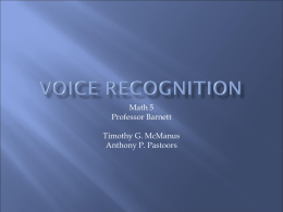 Voice Recognition - Dartmouth College