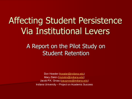 Affecting Student Persistence via Institutional Levers: