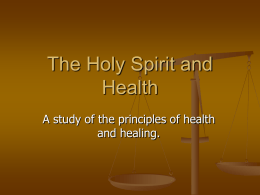The Holy Spirit and Health