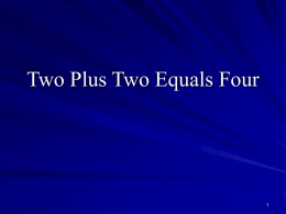 Two Plus Two Equals Four - By His Grace Ministries