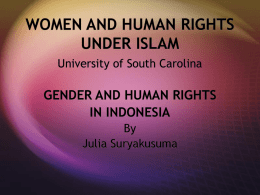Women and the State in New Order Indonesia I