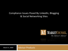 Compliance Issues Posed By LinkedIn, Blogging & Social