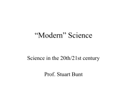 Modern” Science - University of Western Australia