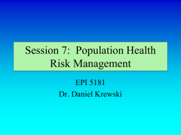 Session 7: Population Health Risk Management