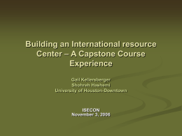 Building an International resource Center – A Capstone