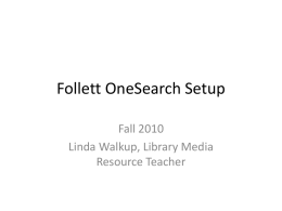 Follett OneSearch Setup